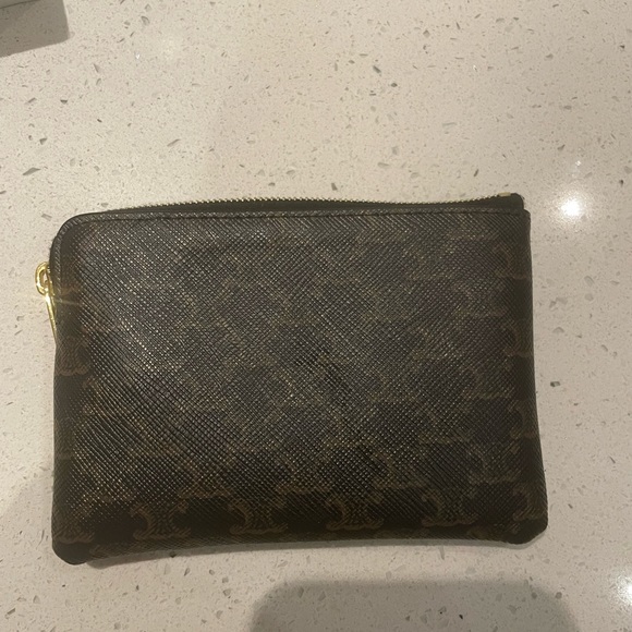 Celine card and card pouch in triomphe black canvas - Picture 4 of 8